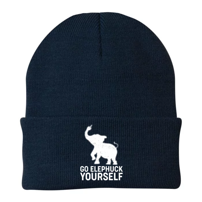 Go Elephuck Yourself Elephant Middle Finger Knit Cap Winter Beanie