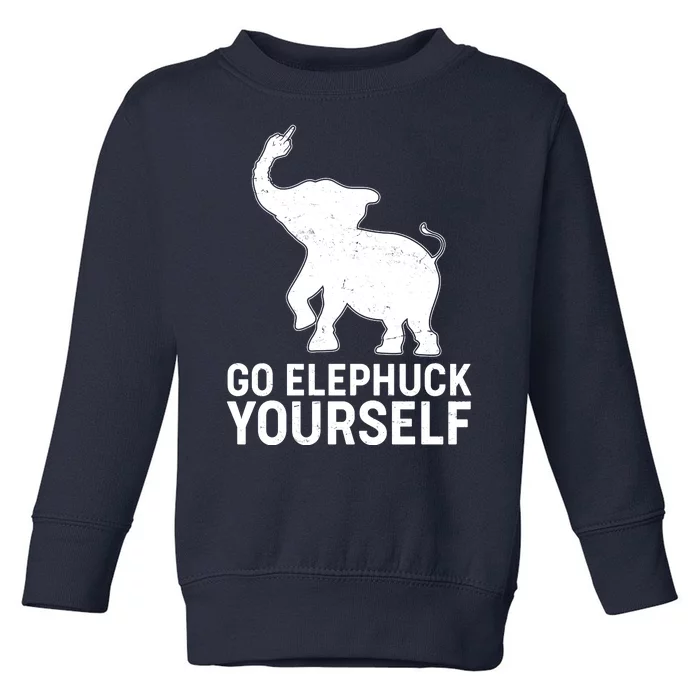 Go Elephuck Yourself Elephant Middle Finger Toddler Sweatshirt