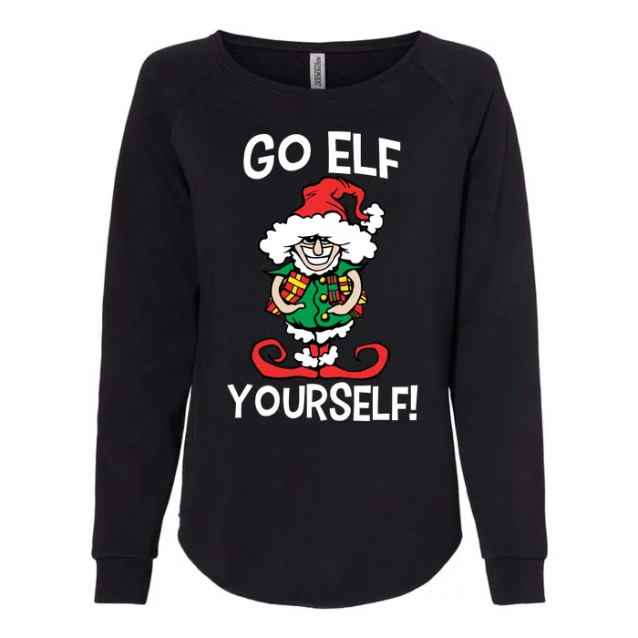 Go Elf Yourself Funny Christmas Womens California Wash Sweatshirt