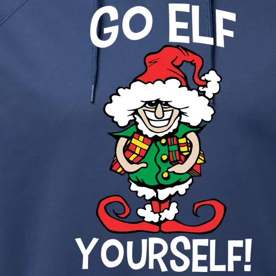 Go Elf Yourself Funny Christmas Performance Fleece Hoodie