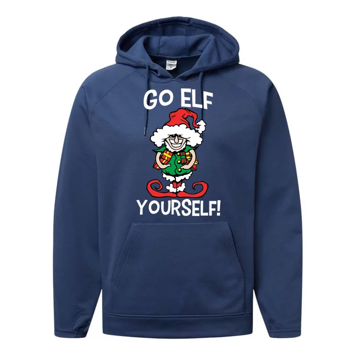 Go Elf Yourself Funny Christmas Performance Fleece Hoodie