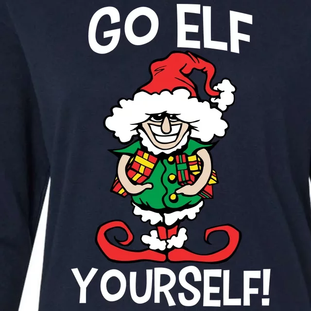 Go Elf Yourself Funny Christmas Womens Cotton Relaxed Long Sleeve T-Shirt