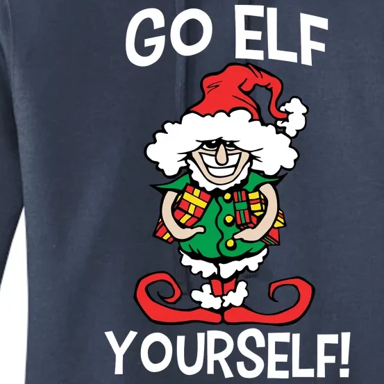 Go Elf Yourself Funny Christmas Women's Pullover Hoodie