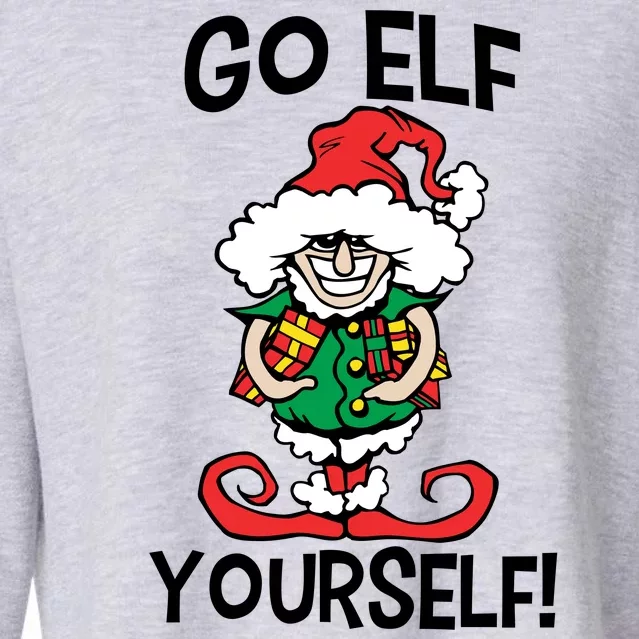 Go Elf Yourself Funny Christmas Cropped Pullover Crew