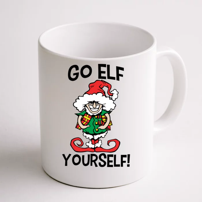 Funny Elf Santa Knows Him Christmas Front & Back Coffee Mug