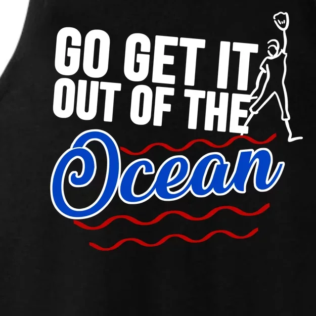 Go Get It Out Of The Ocean Baseball Ladies Tri-Blend Wicking Tank