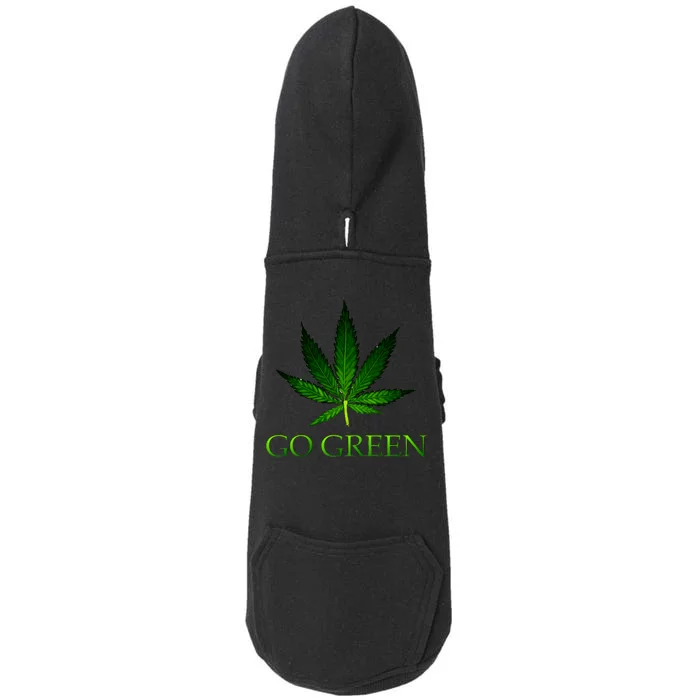 Go Green Medical Marijuana Weed Doggie 3-End Fleece Hoodie