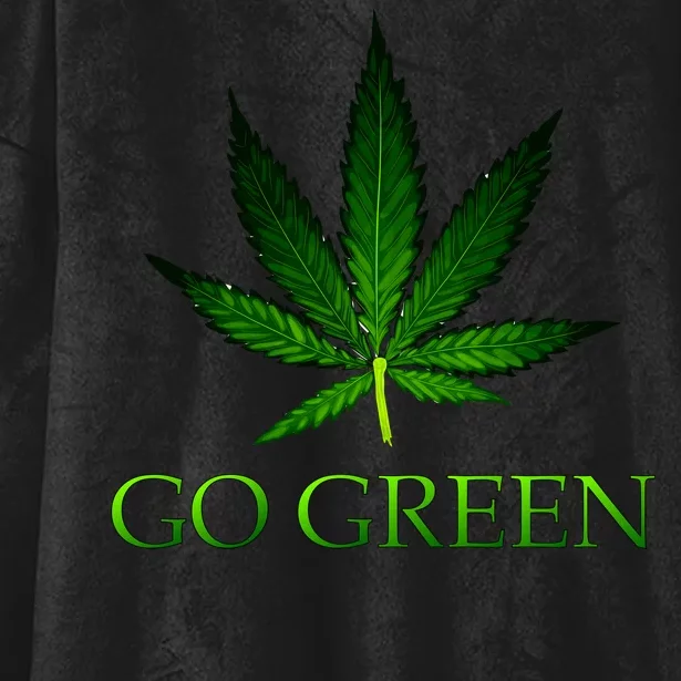 Go Green Medical Marijuana Weed Hooded Wearable Blanket