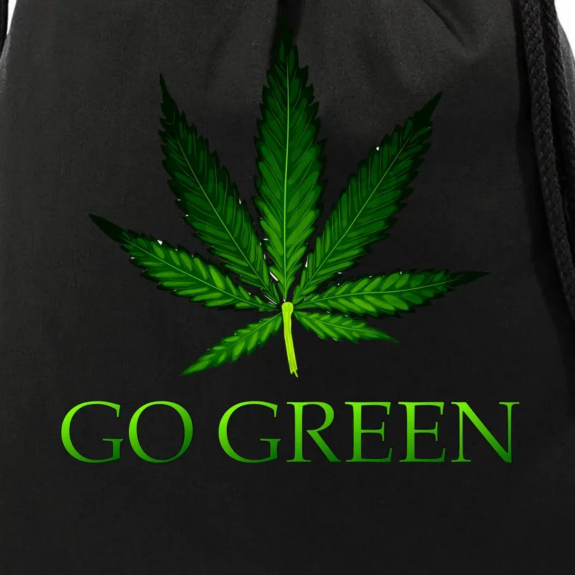 Go Green Medical Marijuana Weed Drawstring Bag