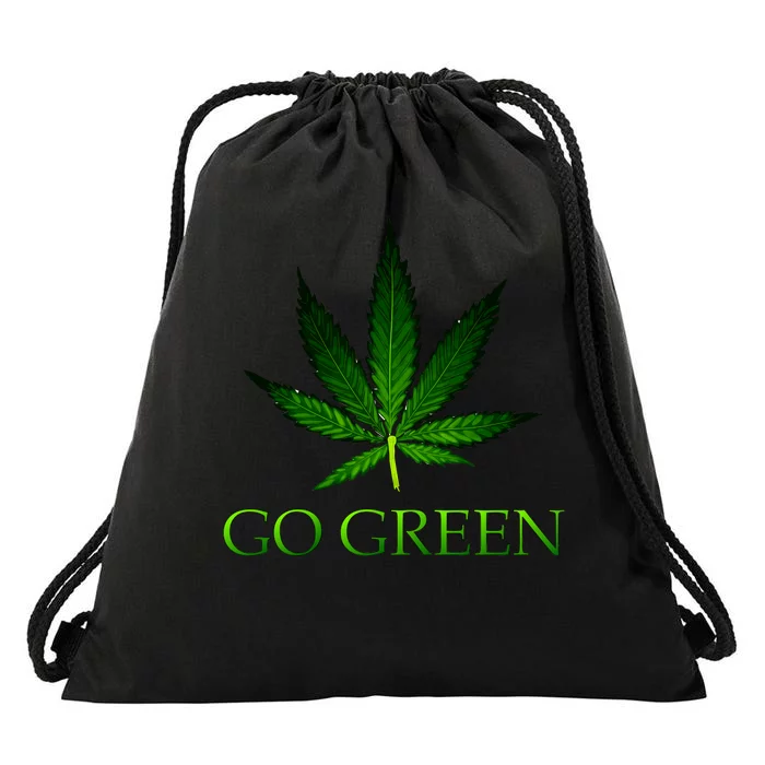 Go Green Medical Marijuana Weed Drawstring Bag