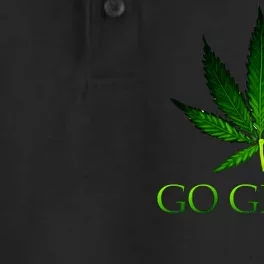 Go Green Medical Marijuana Weed Dry Zone Grid Performance Polo