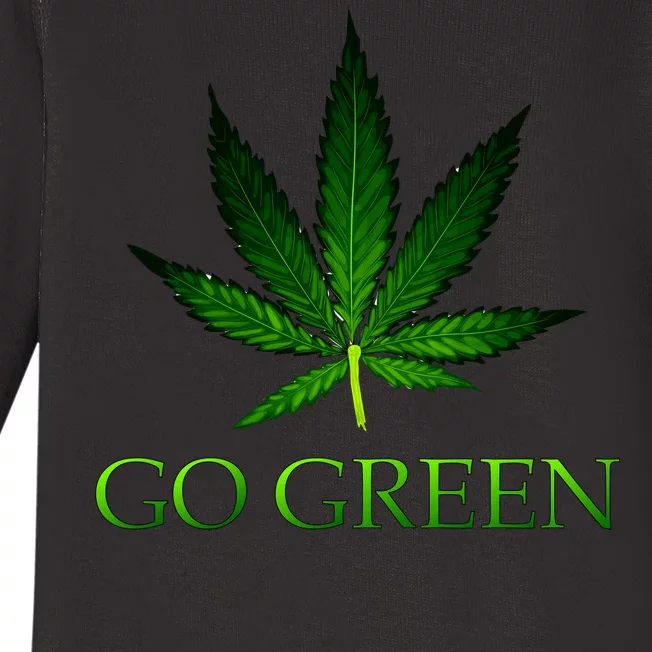 Go Green Medical Marijuana Weed Baby Long Sleeve Bodysuit