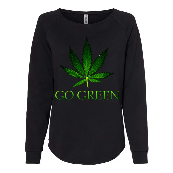 Go Green Medical Marijuana Weed Womens California Wash Sweatshirt