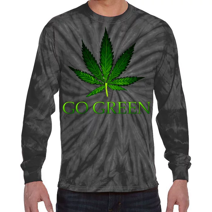 Go Green Medical Marijuana Weed Tie-Dye Long Sleeve Shirt