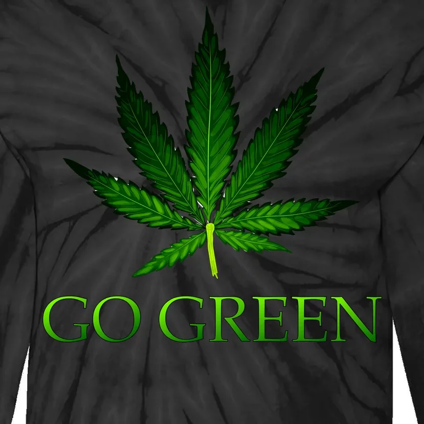 Go Green Medical Marijuana Weed Tie-Dye Long Sleeve Shirt