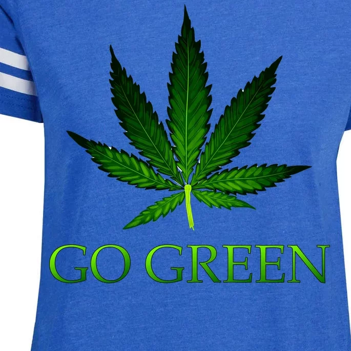 Go Green Medical Marijuana Weed Enza Ladies Jersey Football T-Shirt