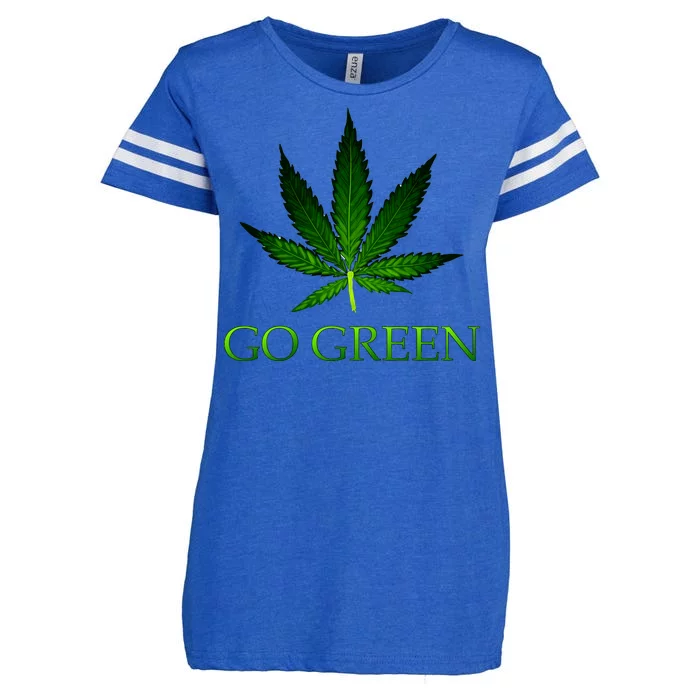 Go Green Medical Marijuana Weed Enza Ladies Jersey Football T-Shirt