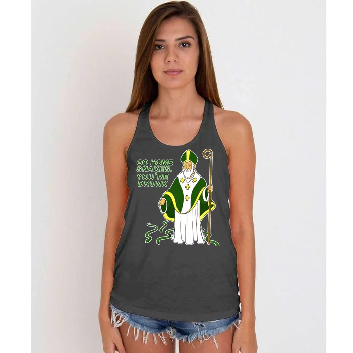 Go Home Snakes Your Drunk St Patrick's Women's Knotted Racerback Tank