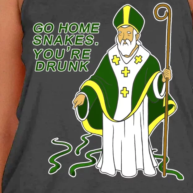 Go Home Snakes Your Drunk St Patrick's Women's Knotted Racerback Tank