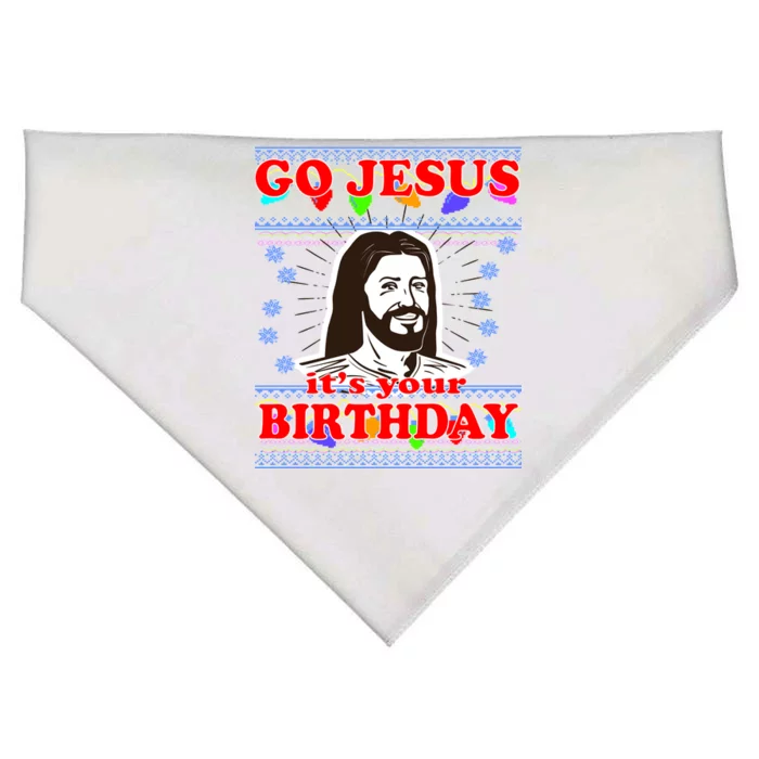 Go Jesus It's Your Birthday Ugly Christmas USA-Made Doggie Bandana