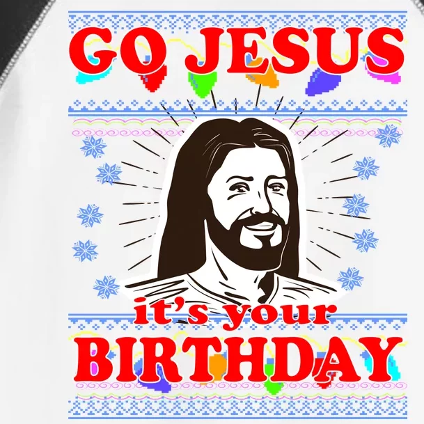 Go Jesus It's Your Birthday Ugly Christmas Toddler Fine Jersey T-Shirt