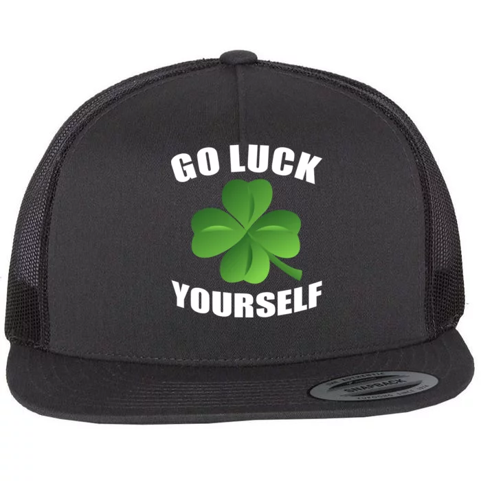 Go Luck Yourself Funny St. Patrick's Day Flat Bill Trucker Hat