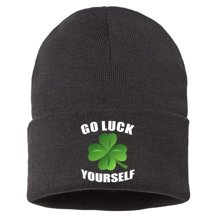 Go Luck Yourself Funny St. Patrick's Day Sustainable Knit Beanie