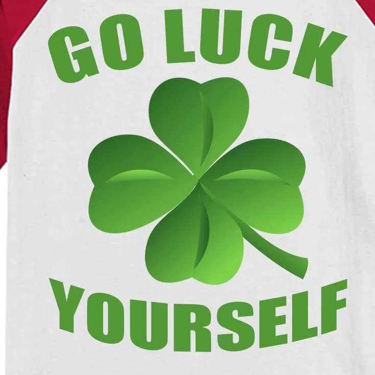 Go Luck Yourself Funny St. Patrick's Day Kids Colorblock Raglan Jersey