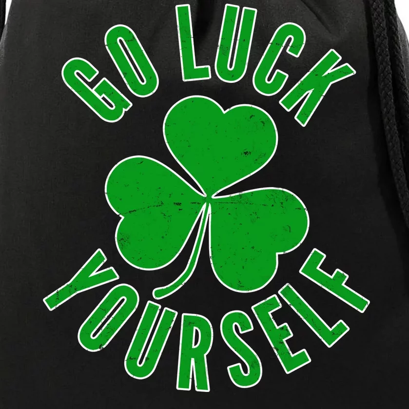 Go Luck Yourself Irish Clover Drawstring Bag