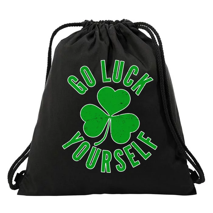 Go Luck Yourself Irish Clover Drawstring Bag