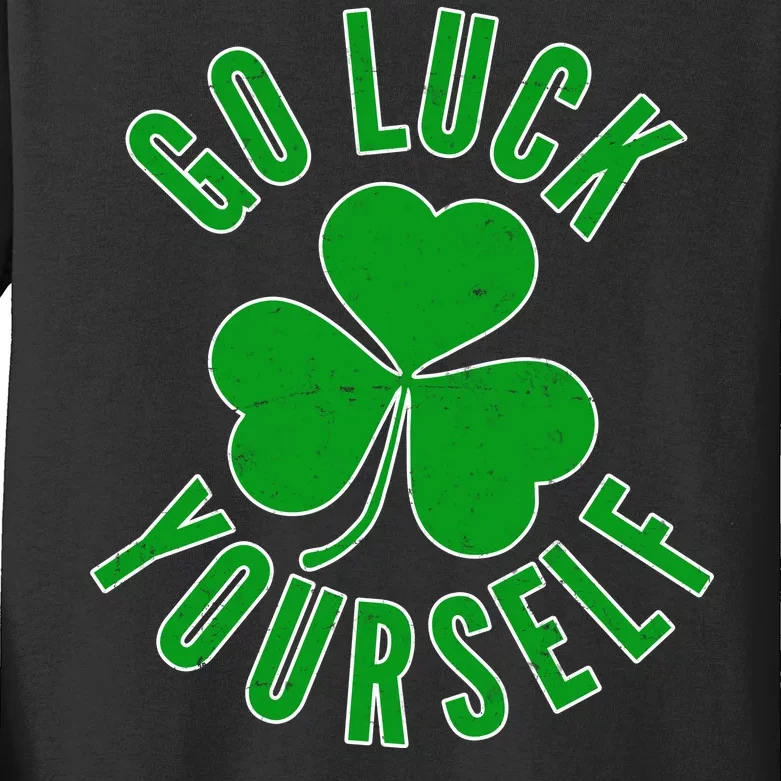 Go Luck Yourself Irish Clover Kids Long Sleeve Shirt