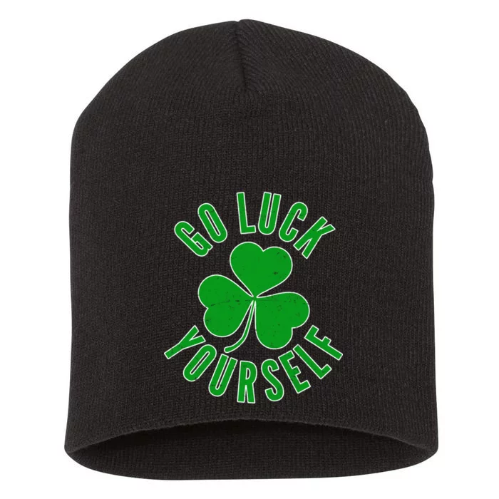 Go Luck Yourself Irish Clover Short Acrylic Beanie