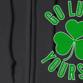 Go Luck Yourself Irish Clover Full Zip Hoodie