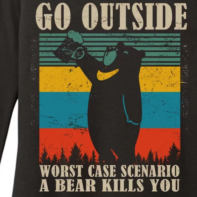 Go Outside Worst Case Scenario A Bear Kills You Womens CVC Long Sleeve Shirt