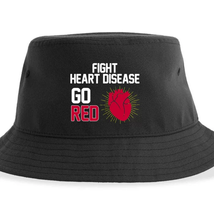 Go Red Fight Heart Health Awareness Sustainable Bucket Hat