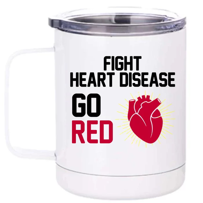 Go Red Fight Heart Health Awareness Front & Back 12oz Stainless Steel Tumbler Cup