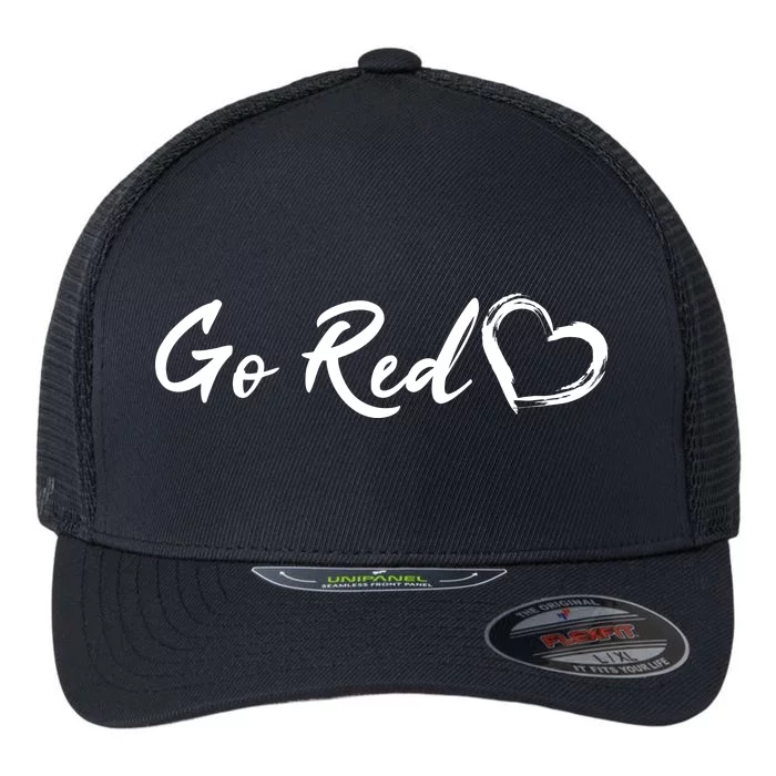 Go Red Heart Disease Awareness Flexfit Unipanel Trucker Cap