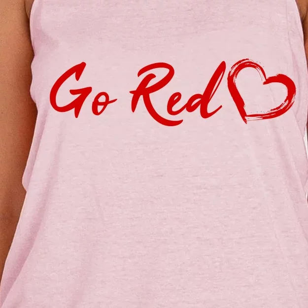 Go Red Heart Disease Awareness Women's Knotted Racerback Tank