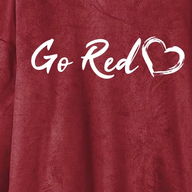 Go Red Heart Disease Awareness Hooded Wearable Blanket