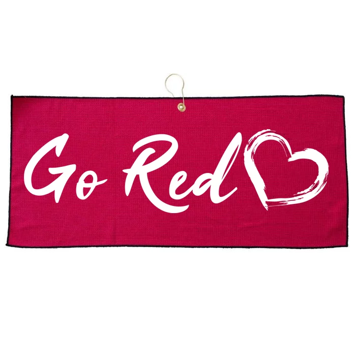 Go Red Heart Disease Awareness Large Microfiber Waffle Golf Towel