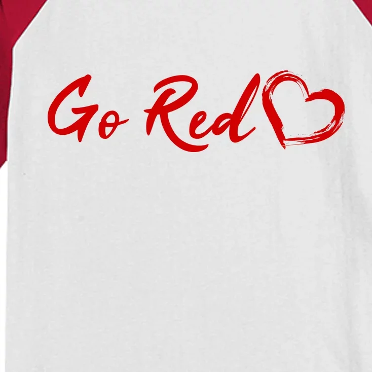 Go Red Heart Disease Awareness Kids Colorblock Raglan Jersey