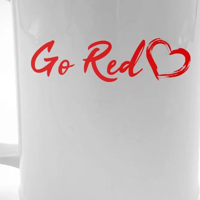 Go Red Heart Disease Awareness Front & Back Beer Stein