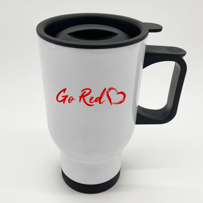 Go Red Heart Disease Awareness Front & Back Stainless Steel Travel Mug