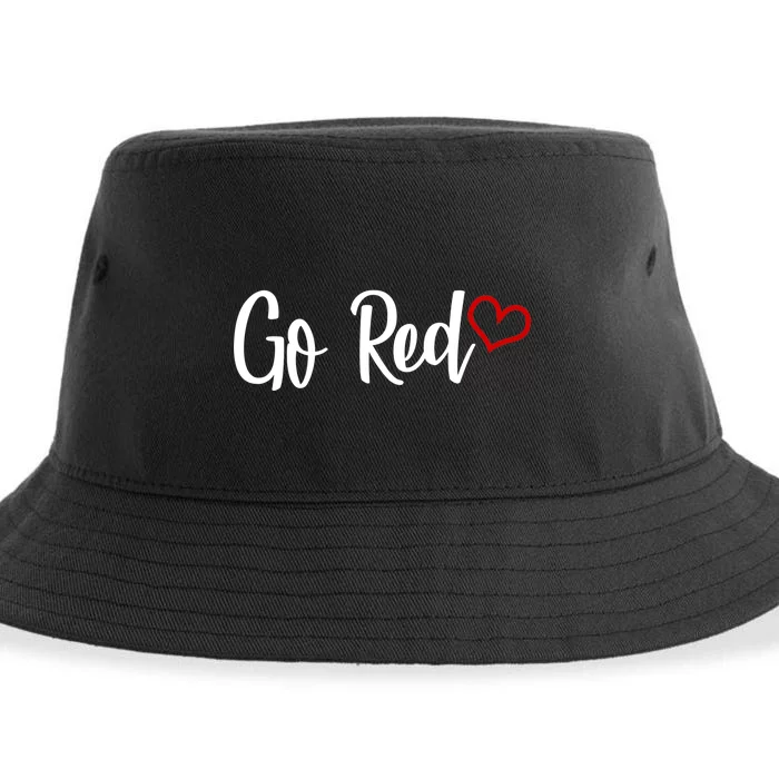 Go Red Heart Health Awareness Logo Sustainable Bucket Hat