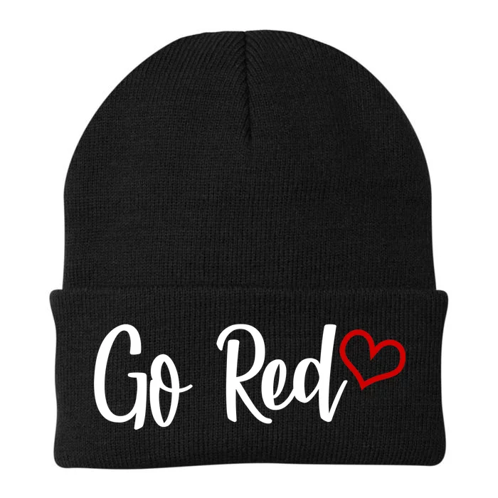 Go Red Heart Health Awareness Logo Knit Cap Winter Beanie