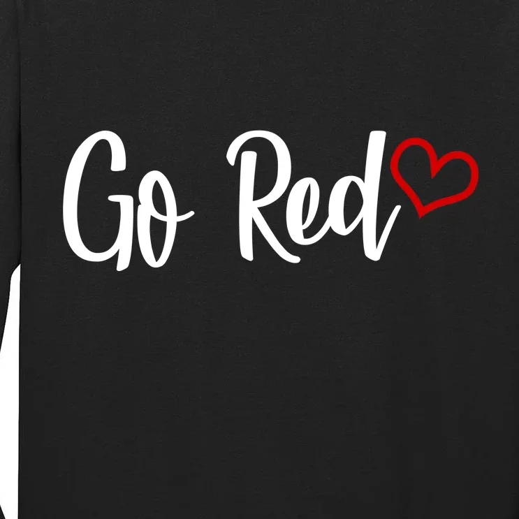 Go Red Heart Health Awareness Logo Tall Long Sleeve T-Shirt