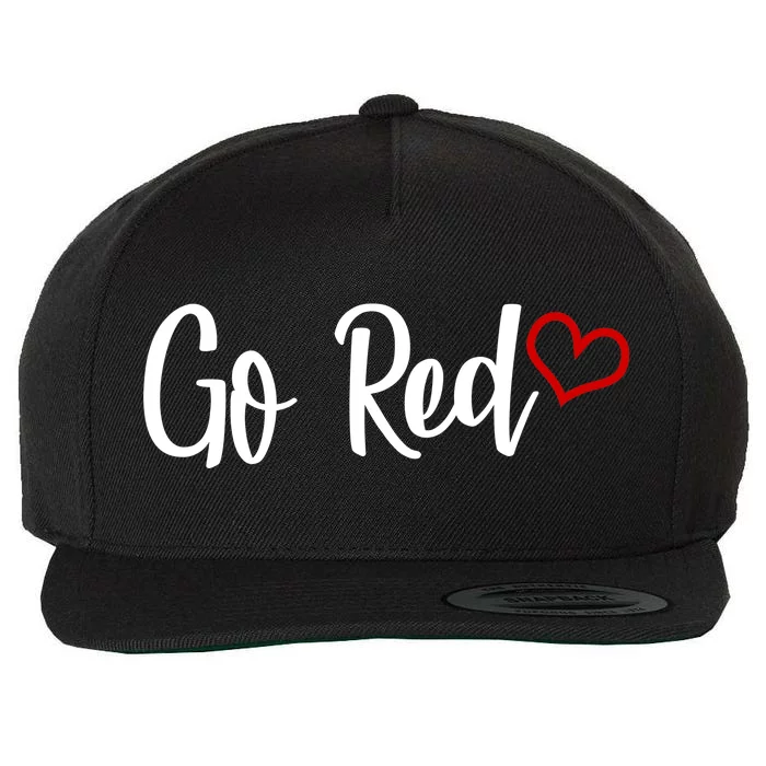 Go Red Heart Health Awareness Logo Wool Snapback Cap