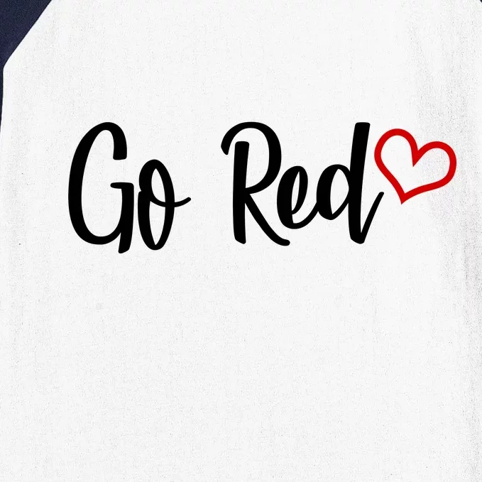 Go Red Heart Health Awareness Logo Baseball Sleeve Shirt