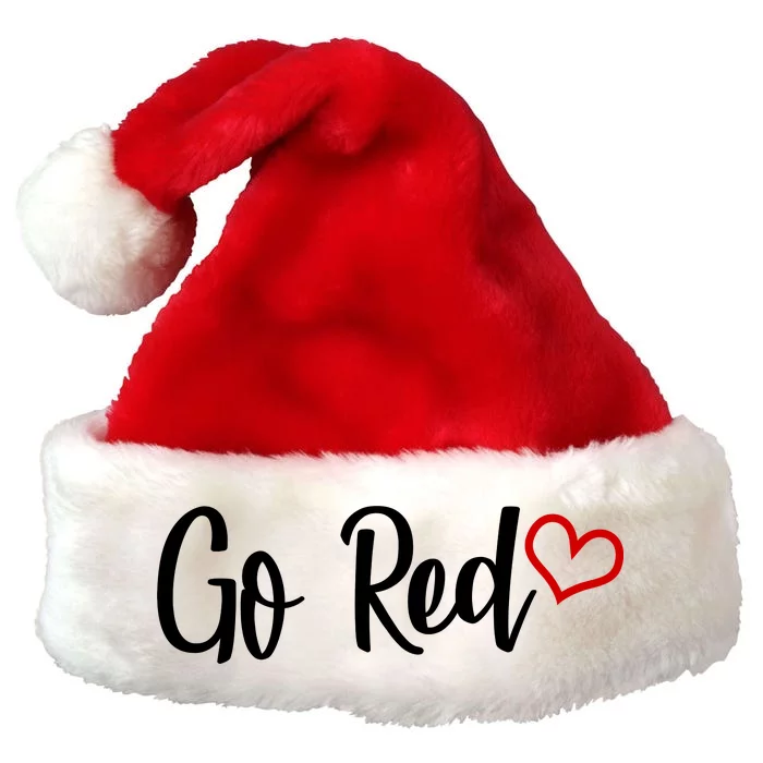 Go Red Heart Health Awareness Logo Premium Christmas Santa Hat