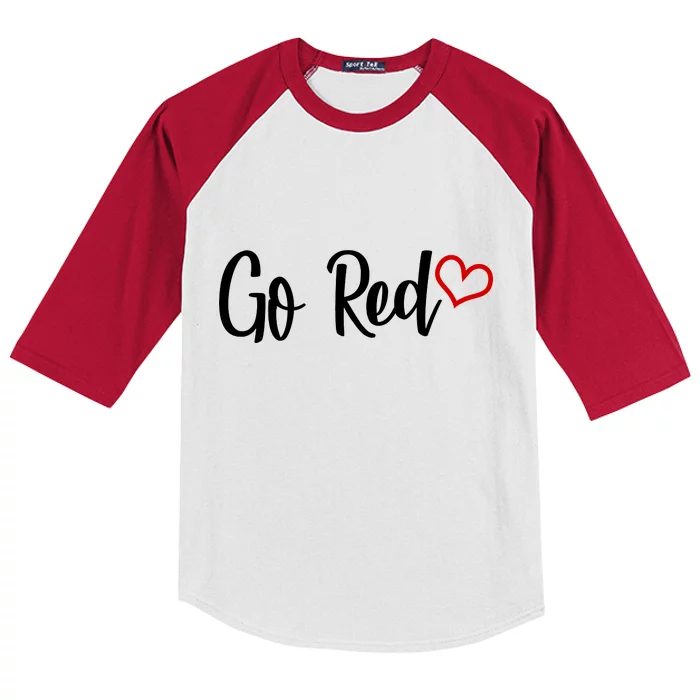 Go Red Heart Health Awareness Logo Kids Colorblock Raglan Jersey